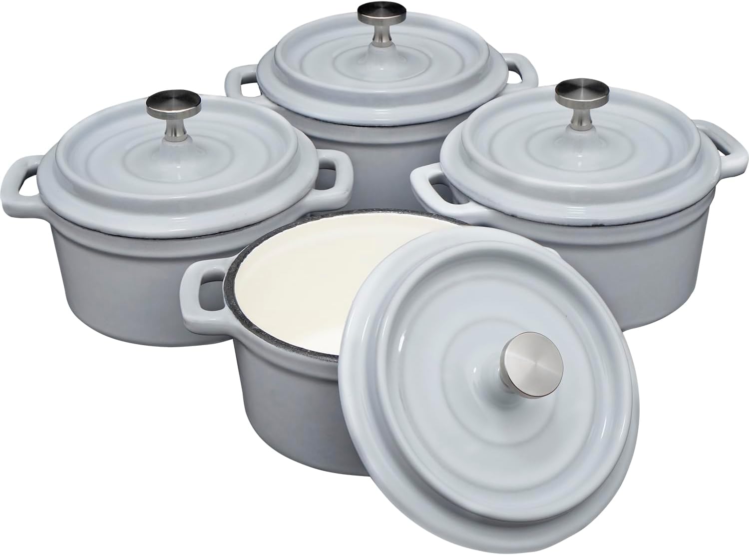 Flavehc Mini Cocotte 8 oz Mini Dutch Oven 0.25 qt. Cast Iron Garlic Roaster for Oven