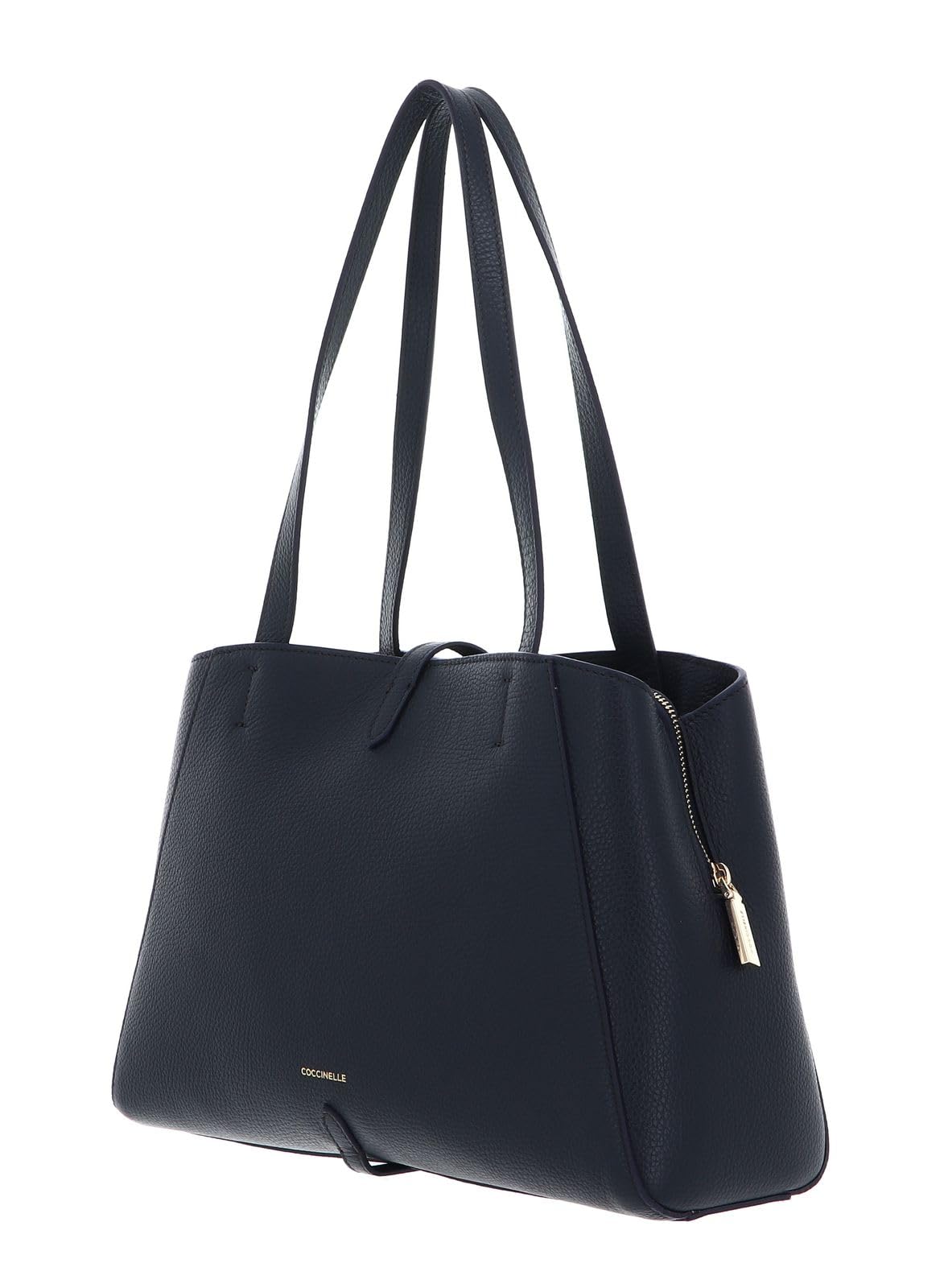 COCCINELLE Cuero bolso de hombro bolso shopper Chara Handbag Grained Leather Midnight Blue azul marino