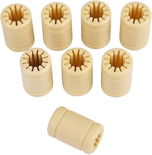 8 Pieces RJMP-01-08 Solid Polymer Bearing Replacement for Prusa i3 3D Printer, LM8UU Bearing 8mm Shaft, No Lubricant Include