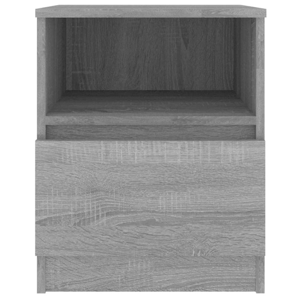 Comodini 2 Pezzi Sonoma Grigio 40x40x50cm Legno Ingegneria | Con cassetto e vano, portaoggetti multiuso, fissaggio a parete incluso, manuale di montaggio