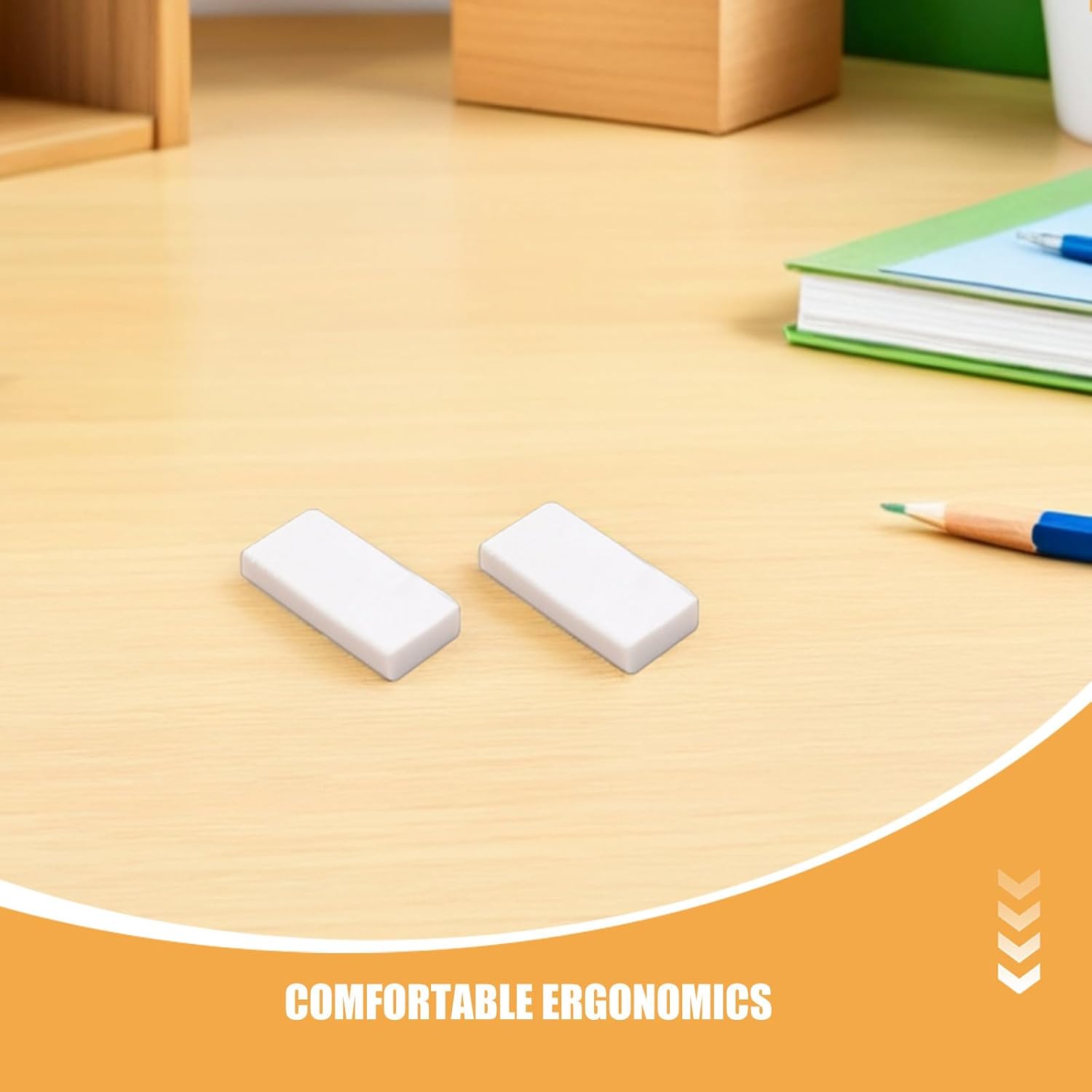 50 Pcs TPR Erasers White Rectangular for Drawing and Sketching