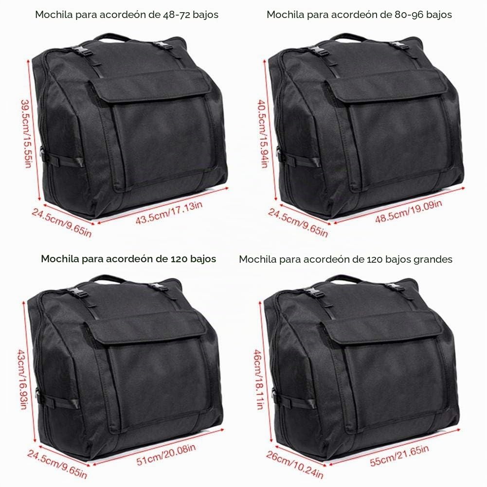 Fundas para Acordeones - Bolso para Acordeón - Caso para 48 Y 60 Y 72 Bajos Acordeón, 1200D Oxford Cloth,