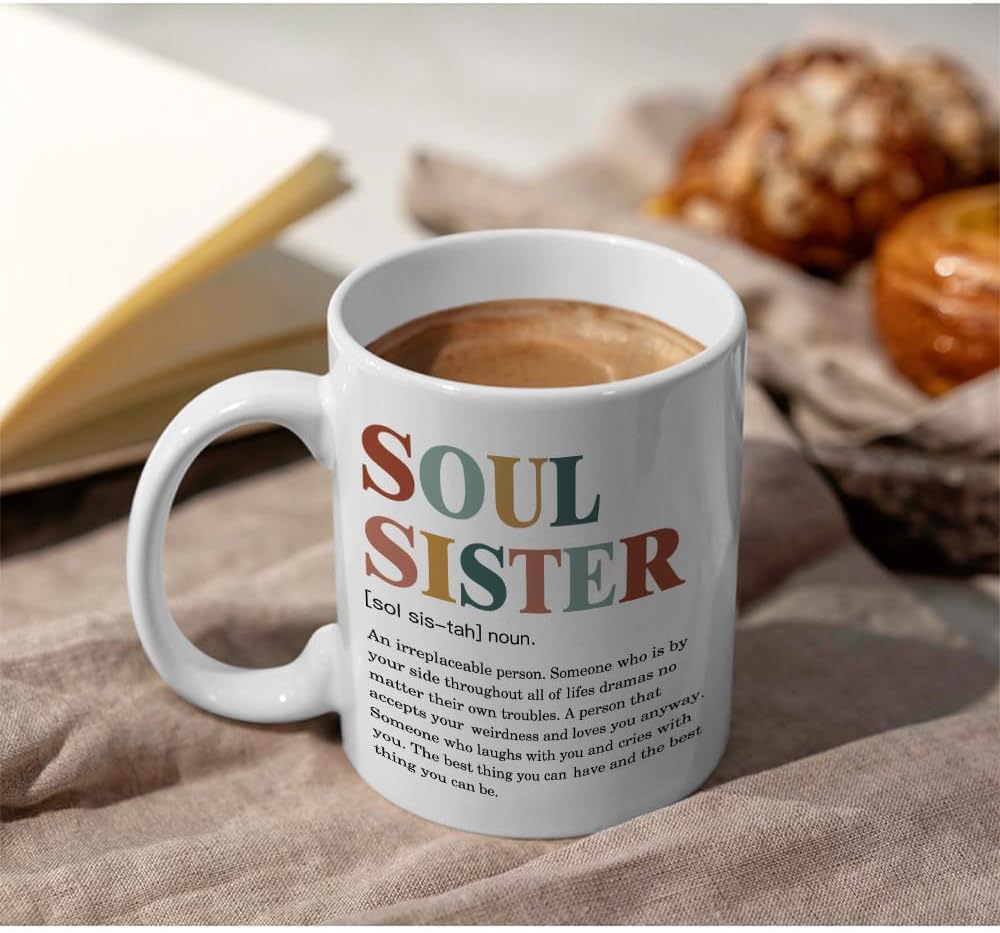 Friendship Gifts for Women, Soul Sister Mug, Christmas Gift for Friend BFF Female Work Bestie Coworkers, Birthday Gifts for Women Friendship - Image 2