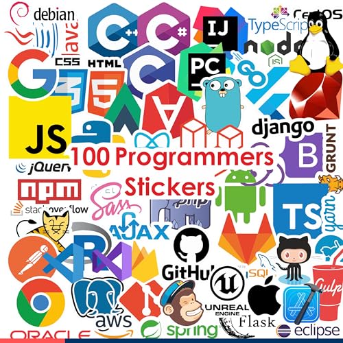 Image of 11 Strokes Stickers Set of 100 Programming Stickers for Laptop, Sticker for Phone case, Laptop Sticker Aesthetic