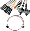 DAN SPEED 4in1 PC Power Reset Switch HDD LED Cable Kit - Copper, PVC - Clear - Minimalist Functional - Computer Cable Kit