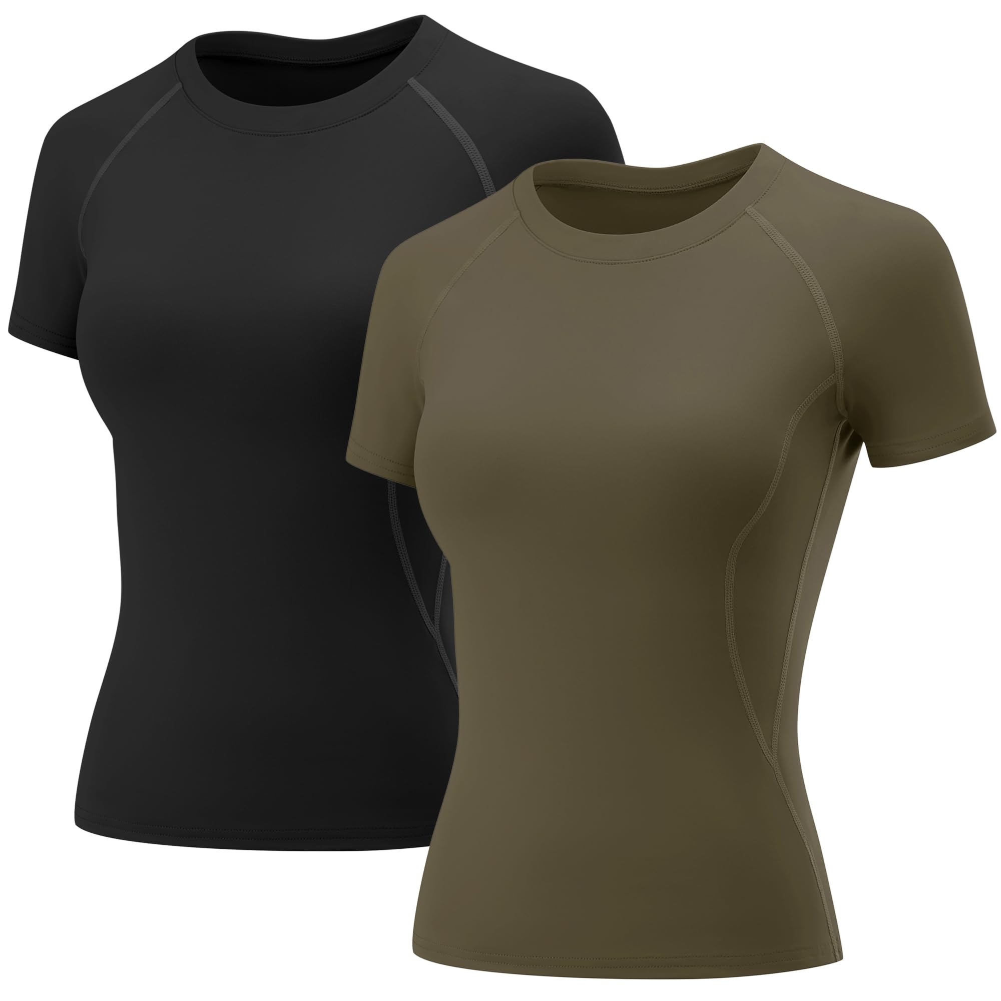 Rapbin T Shirt Damen Sport Top Gym Oberteil Yoga Rundhals Leicht Atmungsaktiv Sportshirt Workout Running Funktionsshirt Sommer Fitness Laufshirt