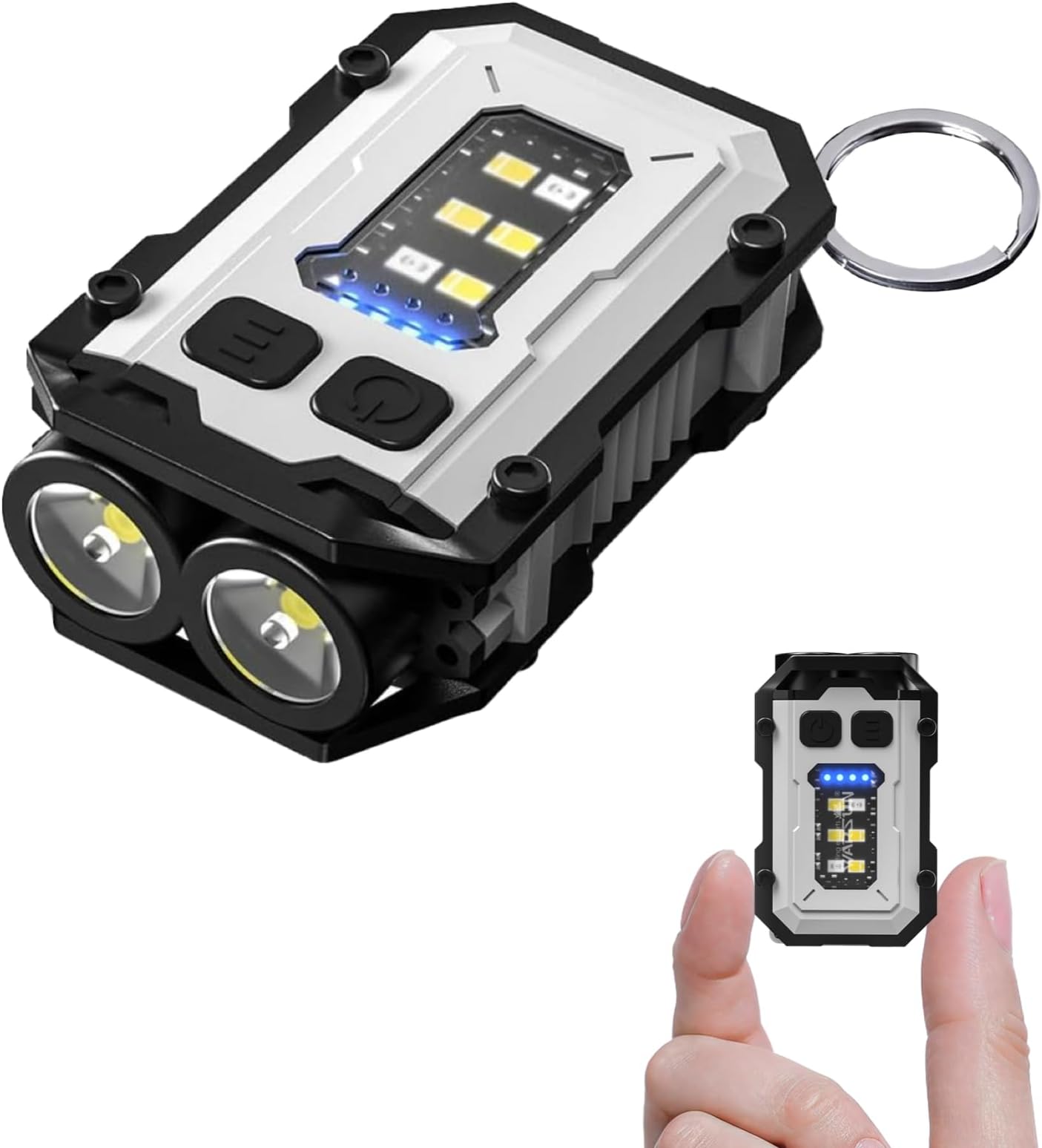 WARSUN 300 Lumens Mini Rechargeable EDC Flashlight – Compact Magnetic LED Torch with Pocket Clip, Lightweight & Water-Resistant, Ideal for Camping, Hiking, Emergencies (White) [Energy Class F]
