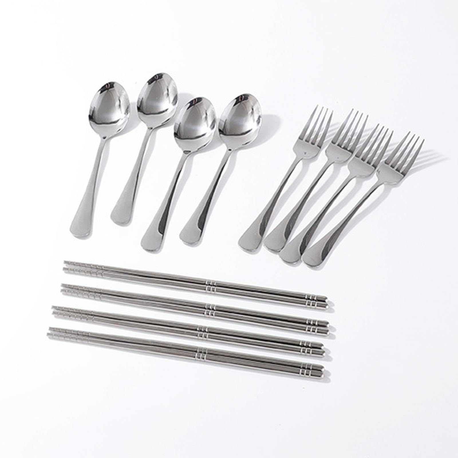 Juego de cocina portátil para exteriores, platos y cuencos de acero inoxidable, utensilios de camping para una limpieza fácil, juego de cubiertos, 36 piezas