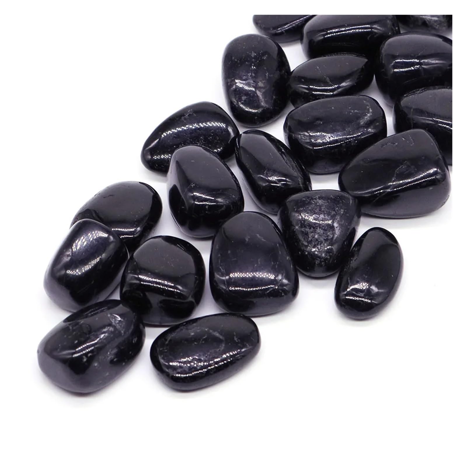 Piedras de Grava para peceras, Piedras caídas de Cristal turmalina Negra, Grava for Acuario, pecera, Varios tamaños(1000g)