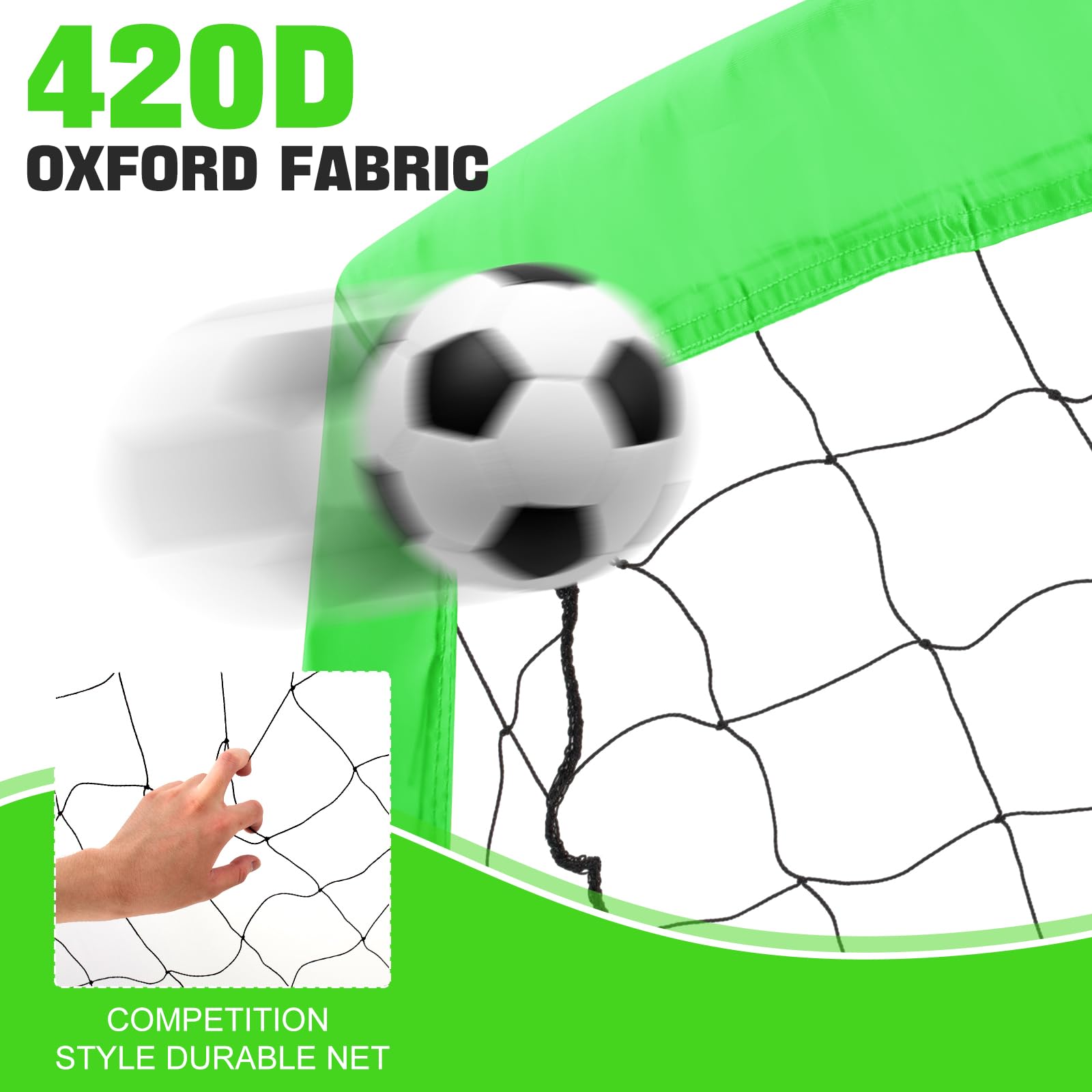 1,5 x 0,9 m, porta da calcio portatile per bambini piccoli da cortile, set di 2 reti da calcio con custodia portatile