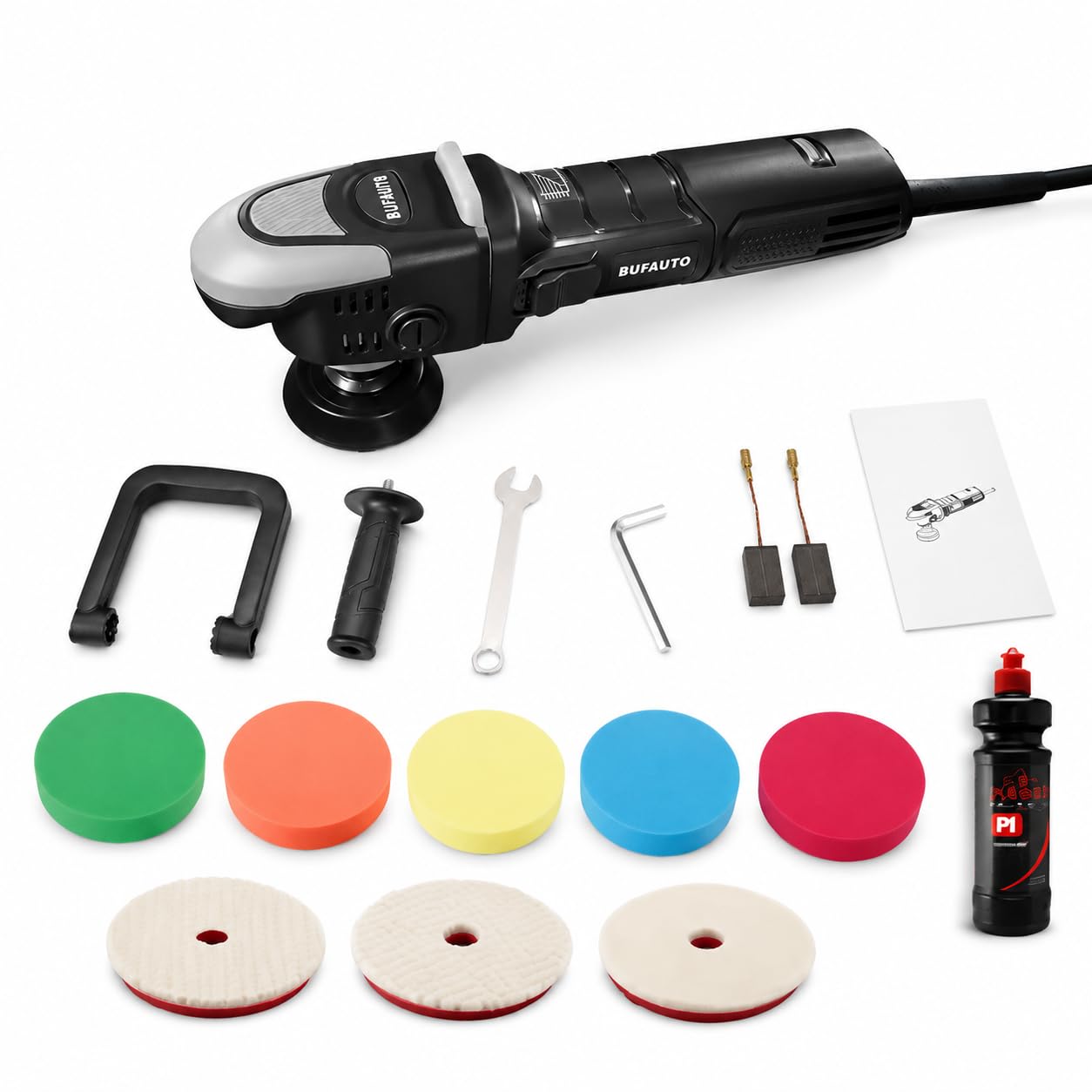 predolo Poliermaschine Auto Exzenter Rotations, 3 Zoll Mini Polierer Set mit 6 Geschwindigkeiten, 4m , für Lackdefekte und kleine Flächen , 3 Zoll kleiner Polierer-Polier