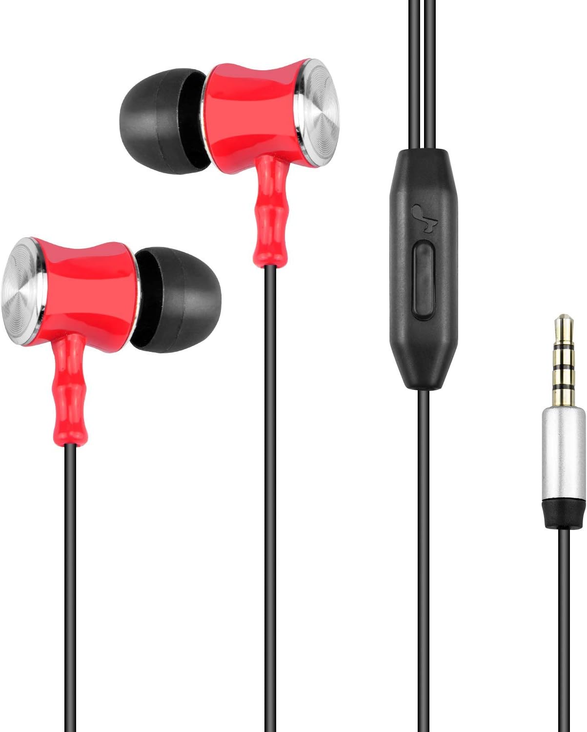 iN TECH Ear Headphones, 3.5mm Input Jack Aux Connection with Compact Design, Excellent for Active Lifestyle DJs, Musicians