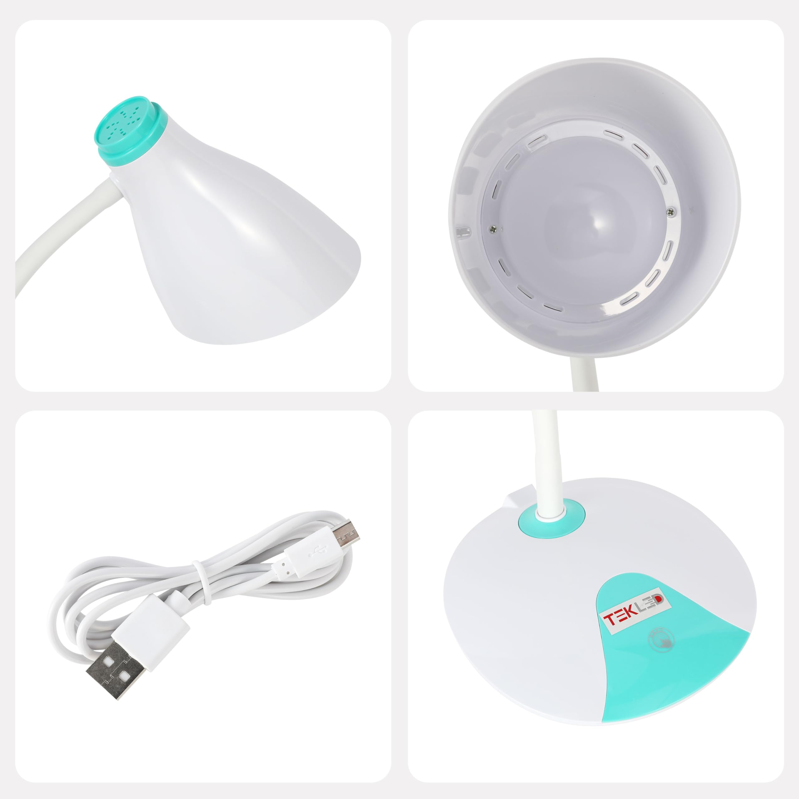 DEEPLITE LED Desk Lamp With Flexible Gooseneck 3 Level Brightness, Battery Operated Table Lamp 5W Touch Control,Compact Portable Lamp For Dorm Study Office Bedroom,Eye-Caring And Energy Saving