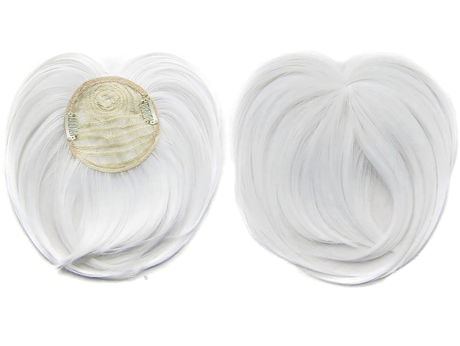Faringoto White Hair Extensions for Women Thinning Hair Extensions Wig Hairpiece Upgrade Thick Top Hair Pieces