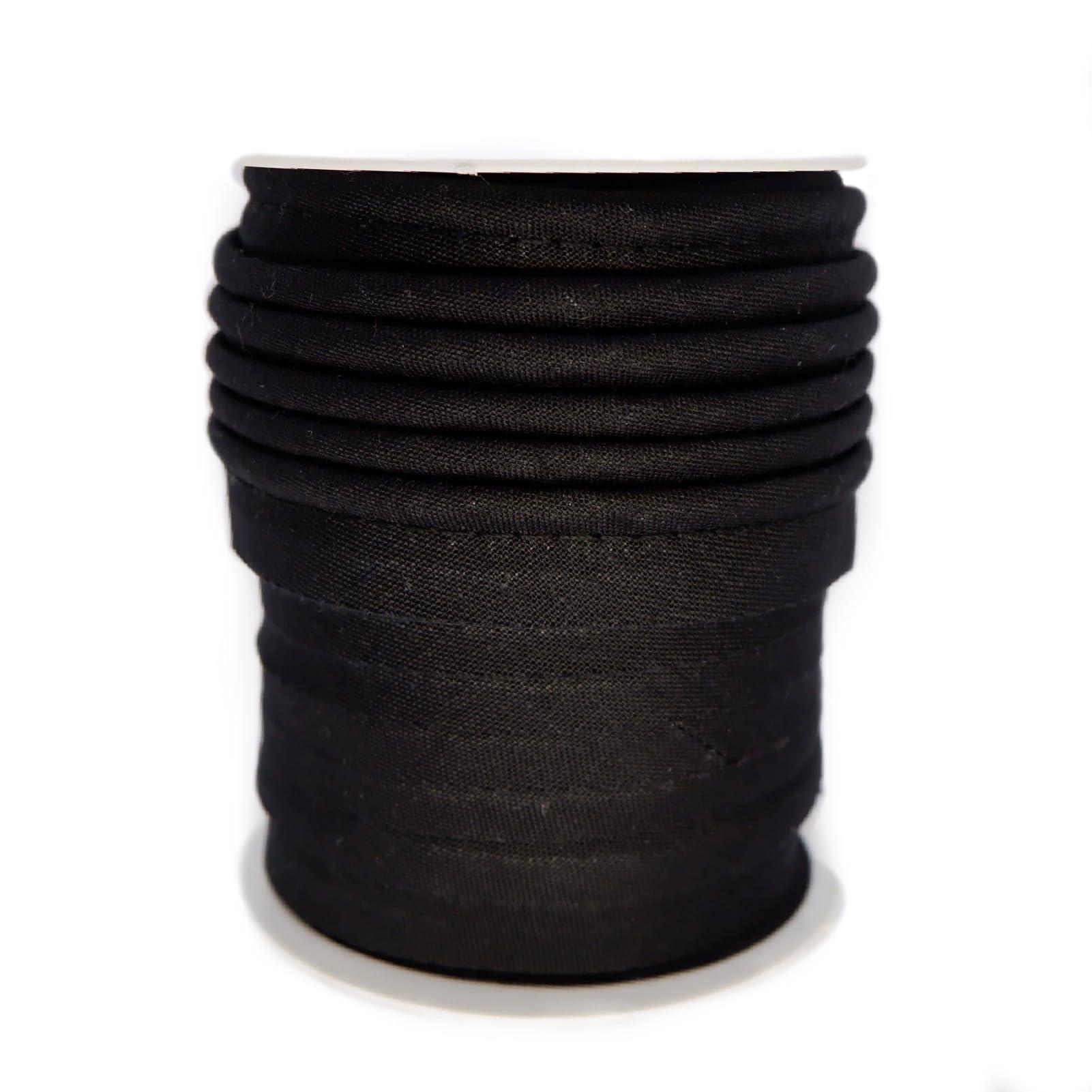 = I Live to Sew Clothes and Textiles. Composition Polyester 50% and Cotton 50%. 10mm Width Flap. Pieces of 10 Metres - (Black)