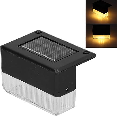 Miniatura 4 de Hyuduo 4 luces solares para escaleras, luces solares para valla con 3 LED RGB modos de cambio IP65 para jardín al aire libre, camino, patio,