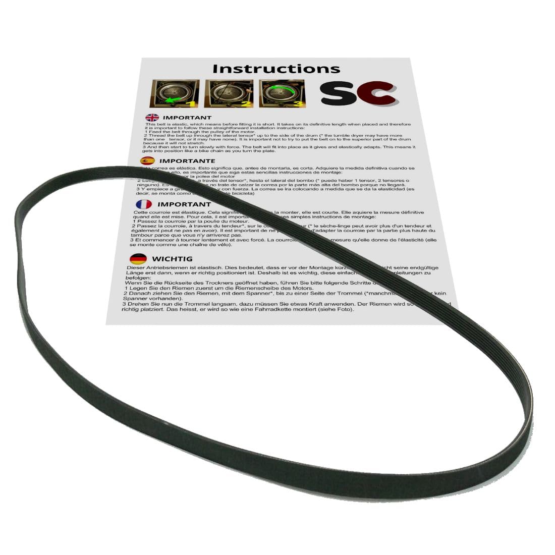 SC Solocorreas - Washing Machine Belt 8EPH 1258 / EL 1258 H8 / 1258 H8
