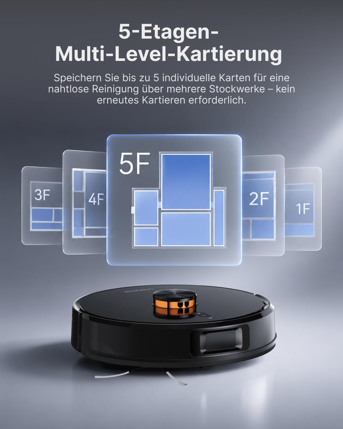 VONKO S6 Pro Saugroboter mit Wischfunktion und Absaugstation, 8000Pa Saugkraft,LiDAR 2.0 Laser Navigation,180 Min.Laufzeit,Teppicherkennung,App/Alexa,Ideal für Tierhaare, Hartböden,Schwarz
