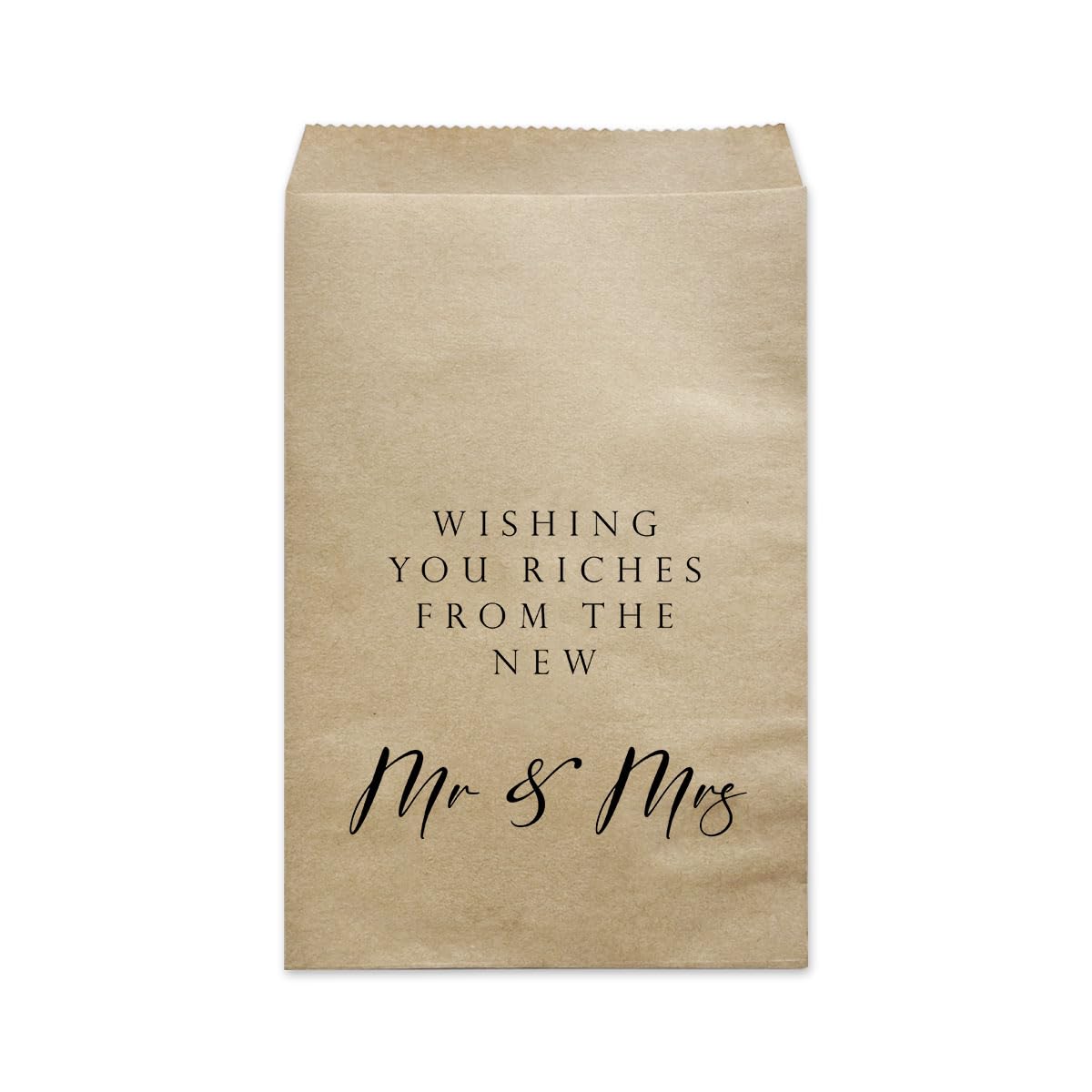 MAGJUCHEWishing You Riches From The New Mr And Mrs Wedding Favor Bags, 50-Pack Kraft Scratch Lottery Ticket bags