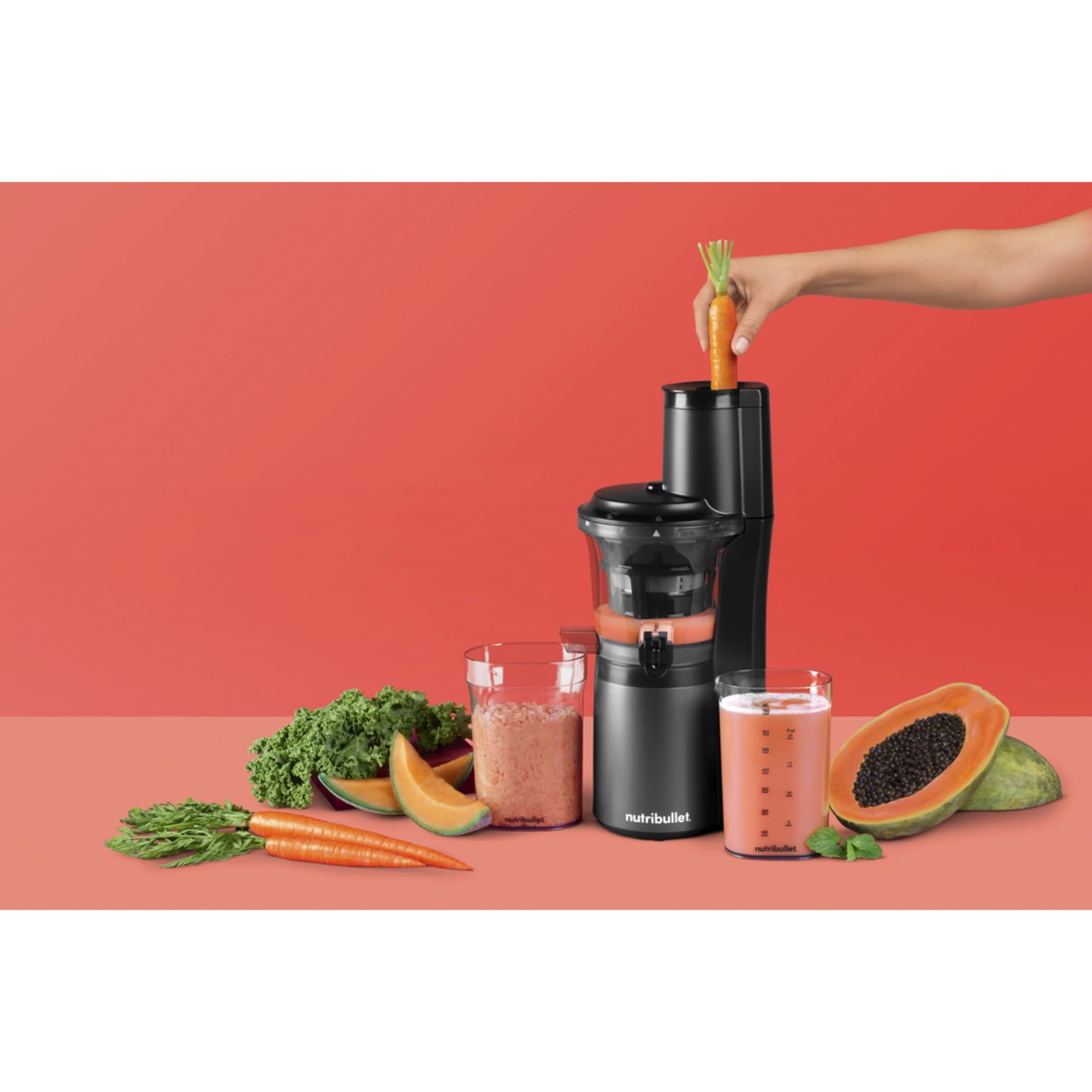 Nutribullet NBJ500 Slow Juicer Extracteur de Jus à Froid 1.8 L Noir