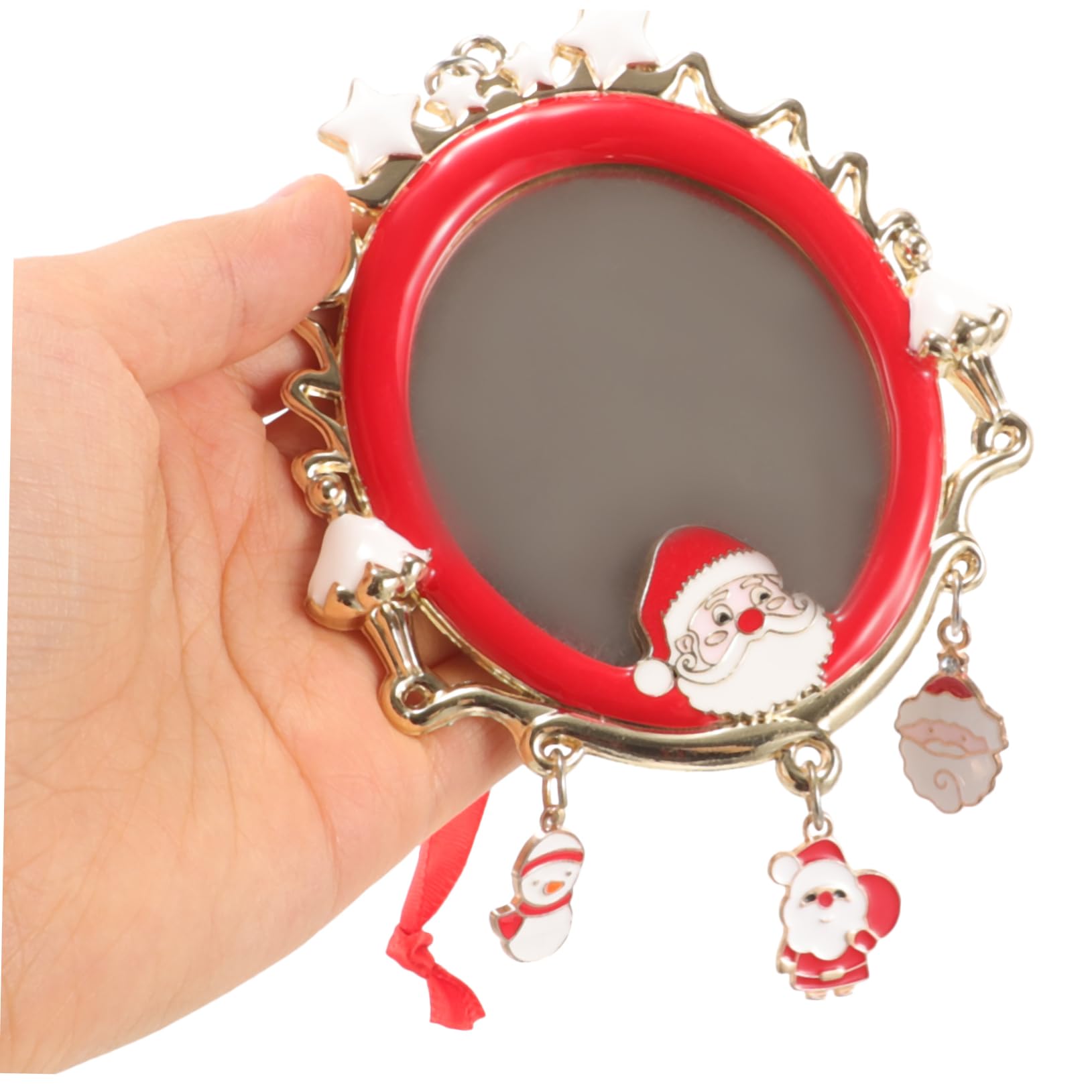Gatuida Adorno Colgante de Metal para Árbol de Navidad Forma de Copo y Foto Personalizada, Adorno Navideño para Fiestas Familiares
