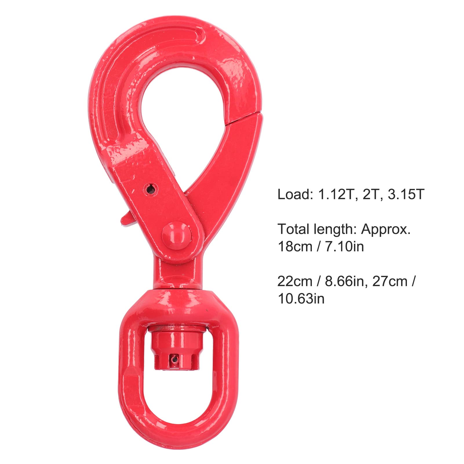Greifhaken, Gleithaken, Drehbarer Hebehaken, Sicherheits-Karabinerhaken, Robuster Drehhaken, Drehbarer Hebehaken, Kranhaken, Rigging-Haken(1.12T)