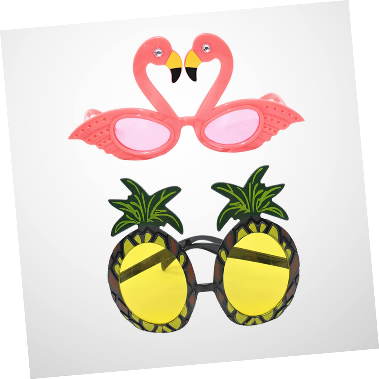 VALICLUD 6 Piezas los anteojos gafas de sol hawaianas anteojos de piña vasos de frutas gafas de flamenco playa Lentes taza de fruta