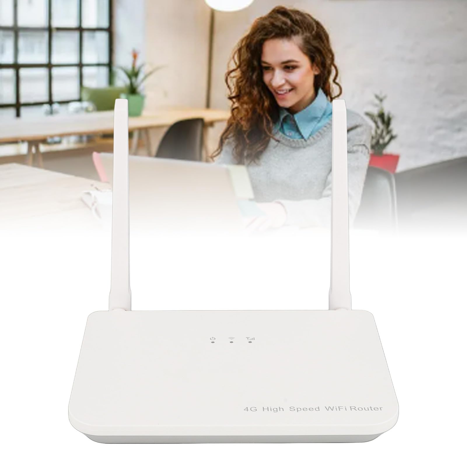 Router 4G LTE con Slot per Scheda SIM, Router Hotspot WiFi Mobile da 300 Mbps con Porte LAN WAN e 2 Antenne, Supporta 32 Utenti, per Ufficio Domestico (Spina europea)