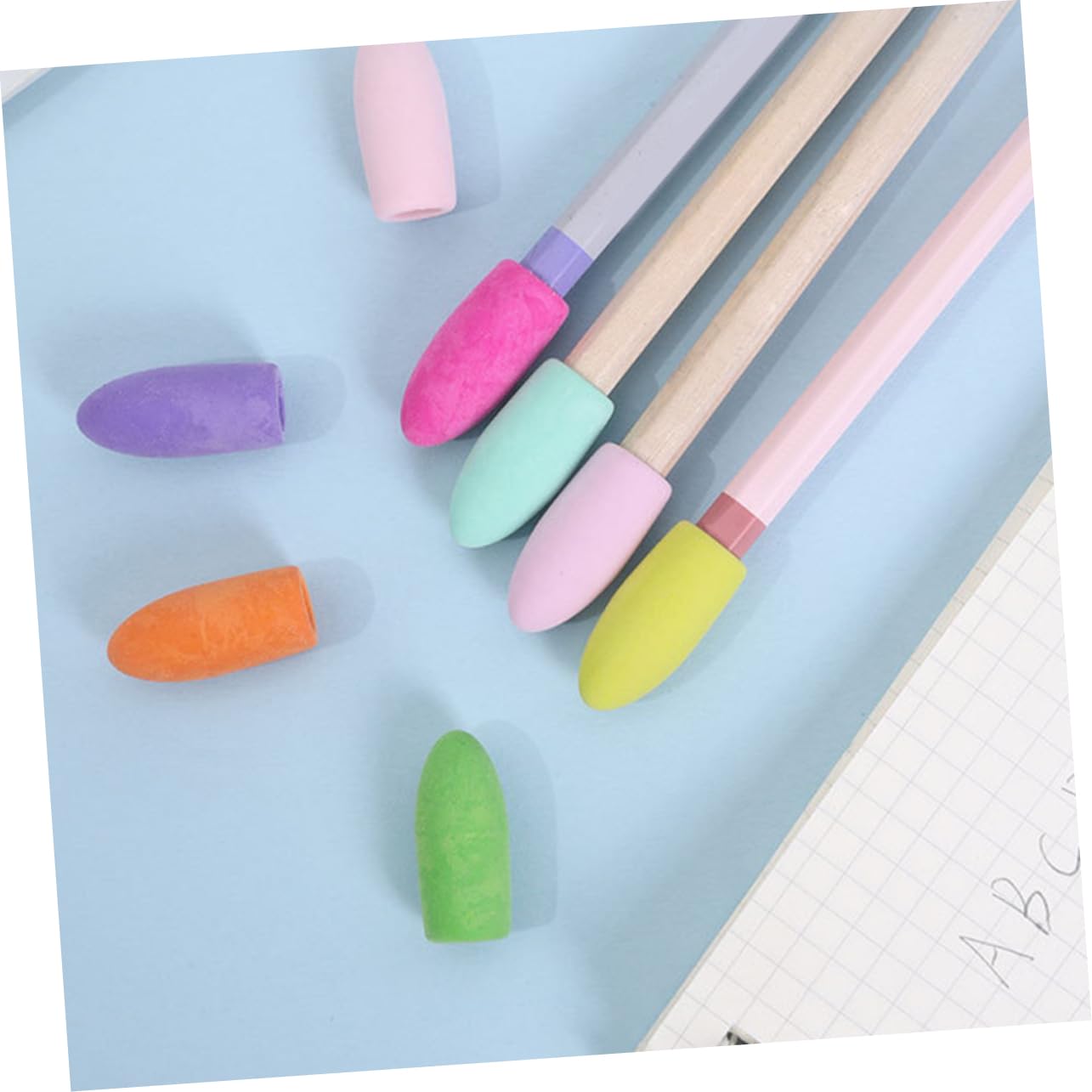 12 Cappucci Per Matite - Coperture Protettive In Plastica Colorata, Antirottura