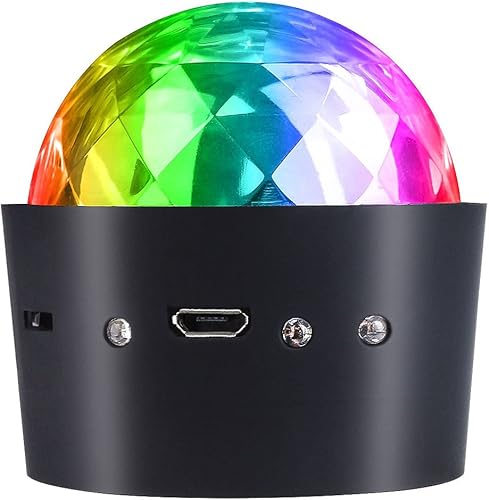 Miuko - Mini luz de discoteca, luz de bola de discoteca multicolor activada por sonido, funciona con pilas, luz de fiesta de festival, luz de