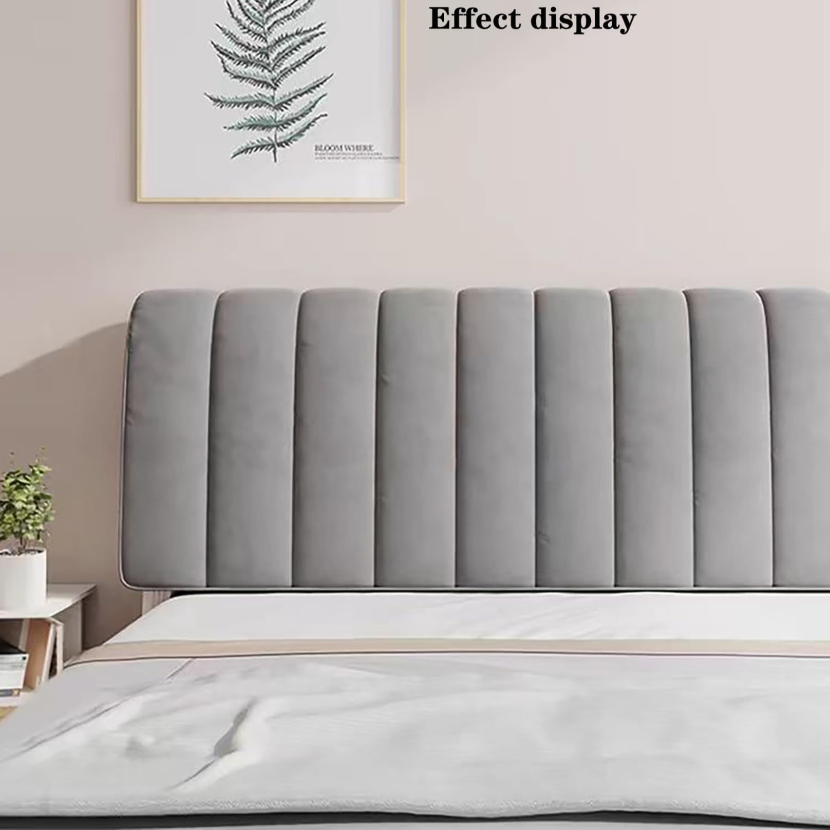 Funda de cabecero lavable de terciopelo para cama individual, a prueba de polvo, elástica y gruesa, diseño todo incluido, adecuado para tamaño Super King A de 100 cm, ideal para decoración de