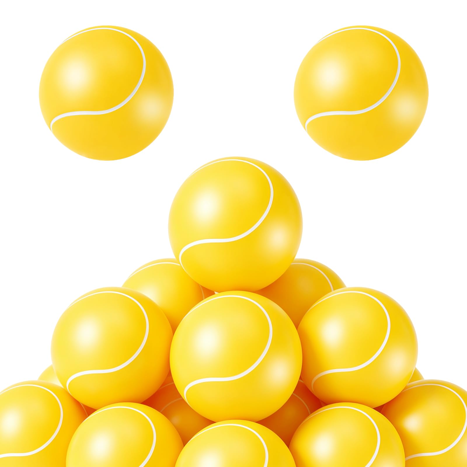 HAICN 12Pcs Foam Balls Soft Stress Relief Squeeze Balls 6.3cm Diameter Yellow Anxiety Relief Hand Exercise Indoor Outdoor Recreational Activity for Adults.