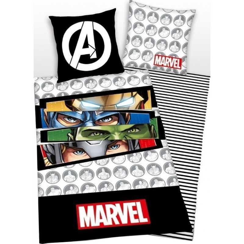 anemone Parure de Lit Avengers en Microfibre - Housse de Couette 140x200 cm + Taie d'oreiller 63x63 cm (V2)