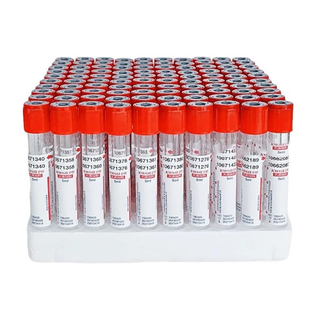 100 sztuk jednorazowych próżniowych probówek do pobierania krwi z żelem oddzielającym/koagulantem rurkami laboratoryjnymi EDTAK2 (10 ml bez dodatków)