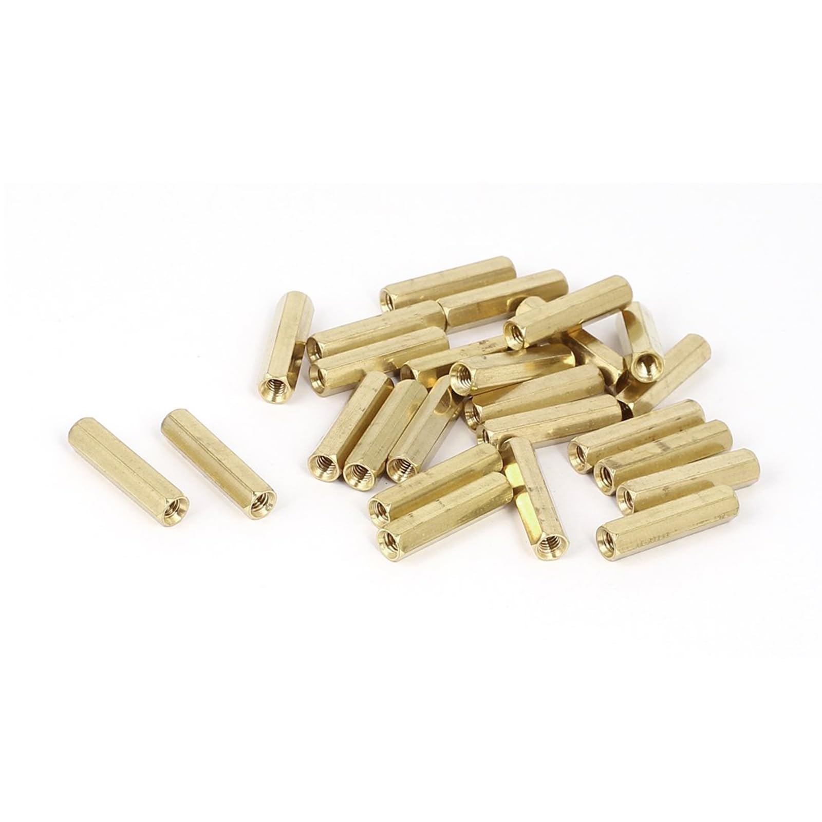 Unifizz M4x25mm Female Threaded Brass Hex Standoff Studs Spacer Nut 25pcs