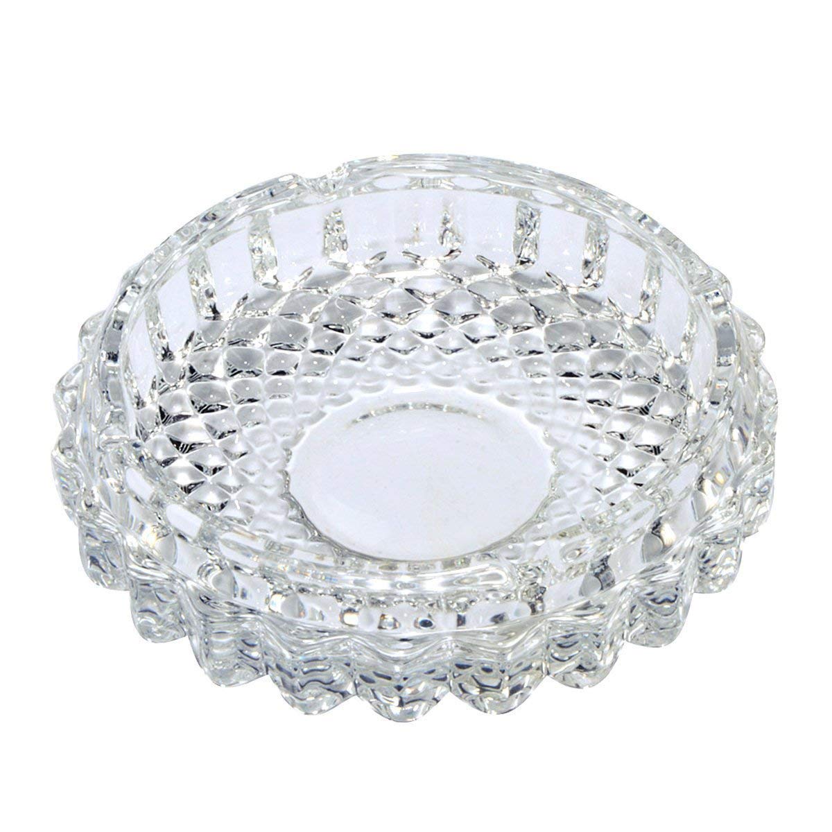 Uotyle Ashtray, Crystal Round Ashtray Outdoor Ashtray for Room Restaurants (12.5 x 3 cm)