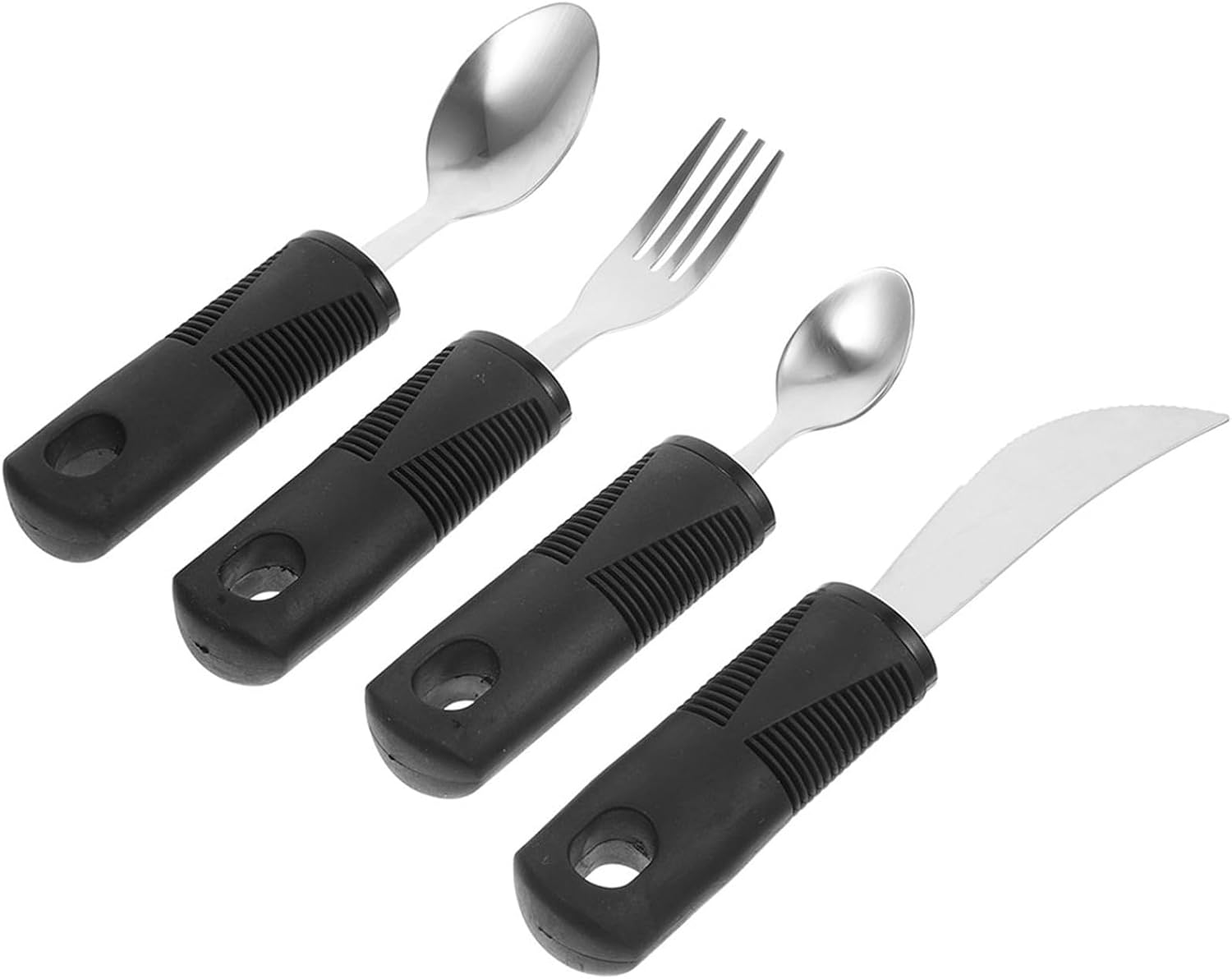 Ipetboom Portable Adaptive Eating Utensils Weighted Silverware for Disabled Elderly Assistance Products of Spoon Fork