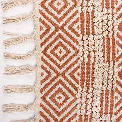 Primitives-by-Kathy-Terracotta-Cream-Textured-Geometric-Design-Bohemian-Decorative-Area-Rug Primitives by Kathy Terracotta Cream Textured Geometric Design Bohemian Decorative Area Rug