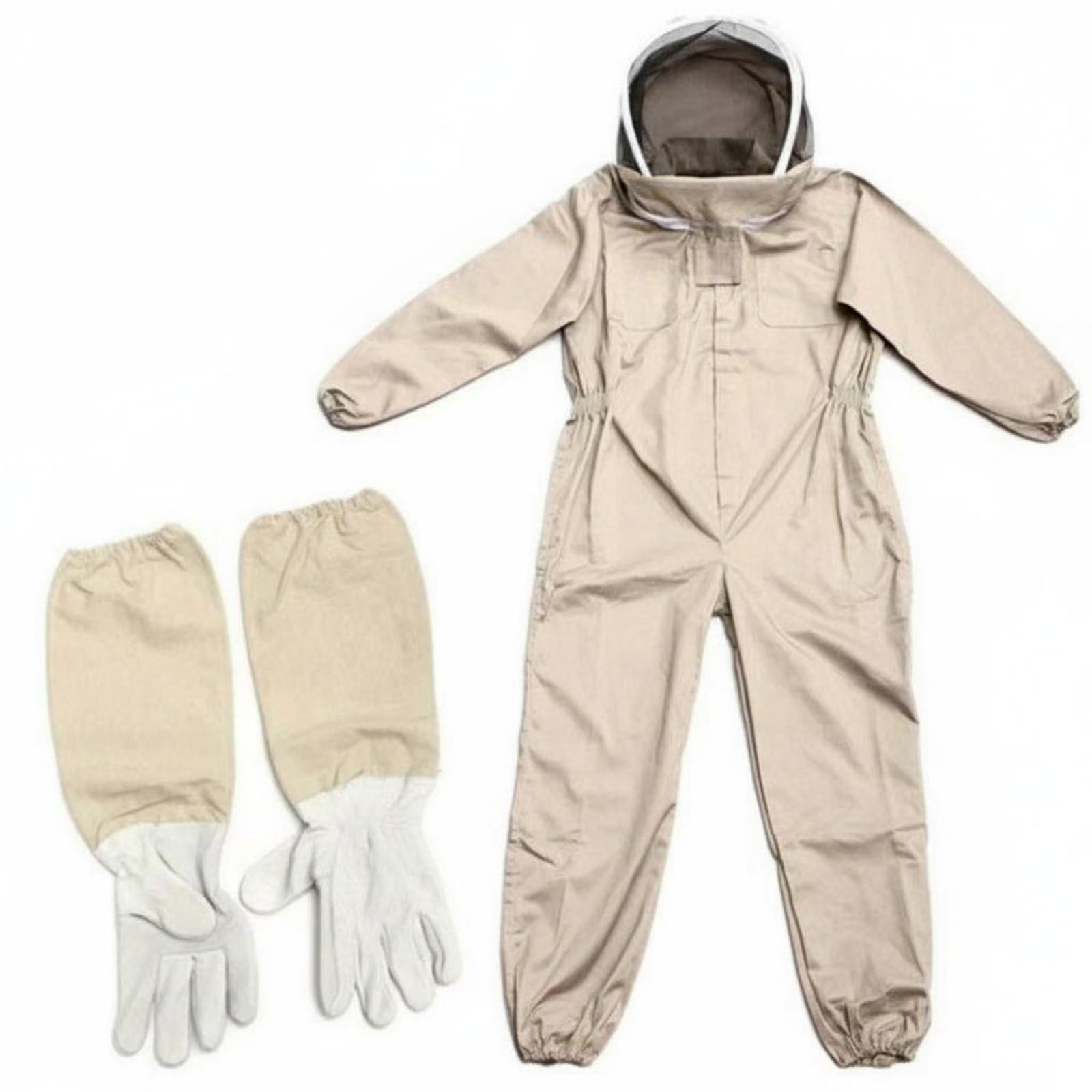 Traje de Apicultor Protector Mono Velo, Mono De Apicultura Con Capucha Y Guantes De Piel De Oveja, XXL 180-190 Cm