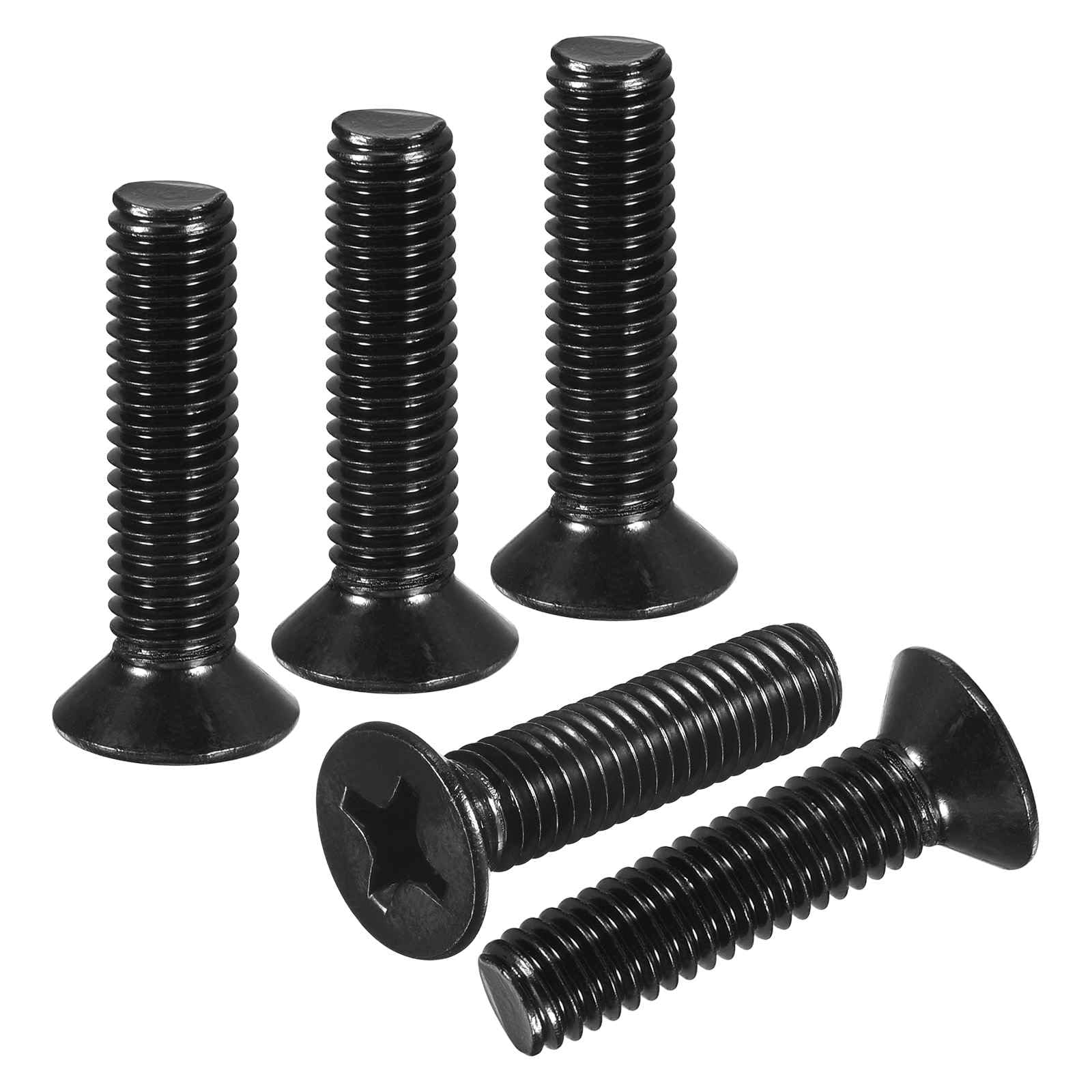DTGN M6-1x25 Flat Head Countersunk Machine Screws - 10pcs - Good for Furniture and Machinery - 304 Stainless Steel Phillips Machine Screws Bolts - Black Oxide Finish โ image 1