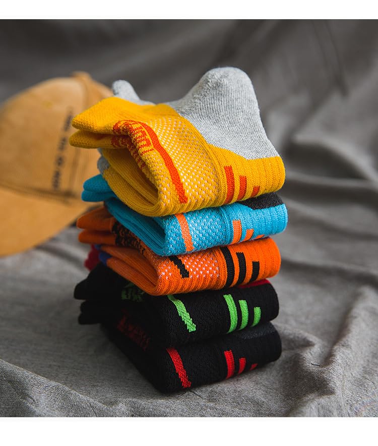 HEYPOMAX 5-Pack Marathon Running Socks for Men, US 5-10, Breathable, Non-Slip, Perfect for Long-Distance Runs