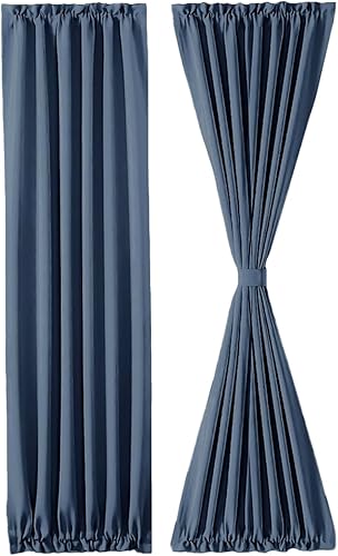 Miniatura 480 de DWCN Cortinas para puerta francesa: cortina térmica con bolsillo para barra para puertas con ventana de cristal, puertas de cocina y patio