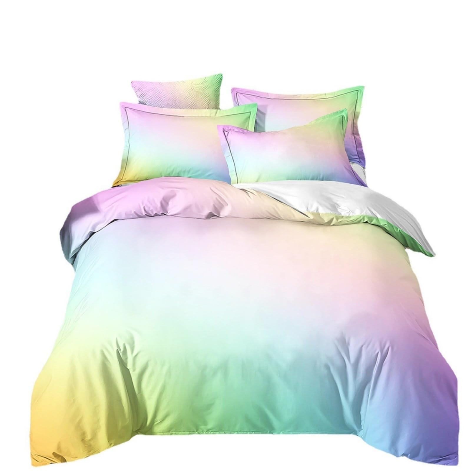 Double Duvet Set Light Yellow Pink Bedding Double Bed Set Duvet Cover Sets