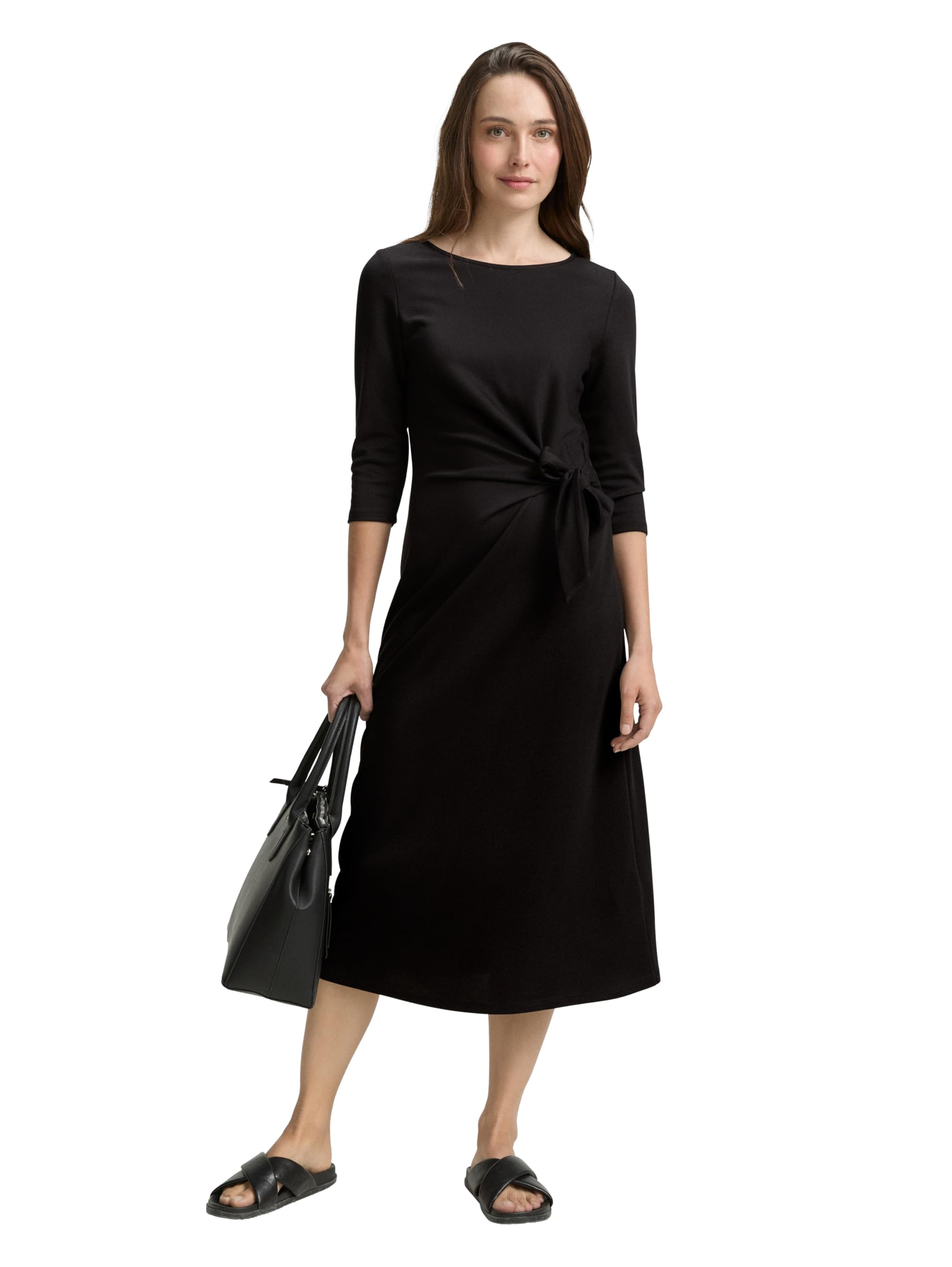 Tom Tailor Damen 1047642 Jersey Midi-Kleid mit Knoten-Detail