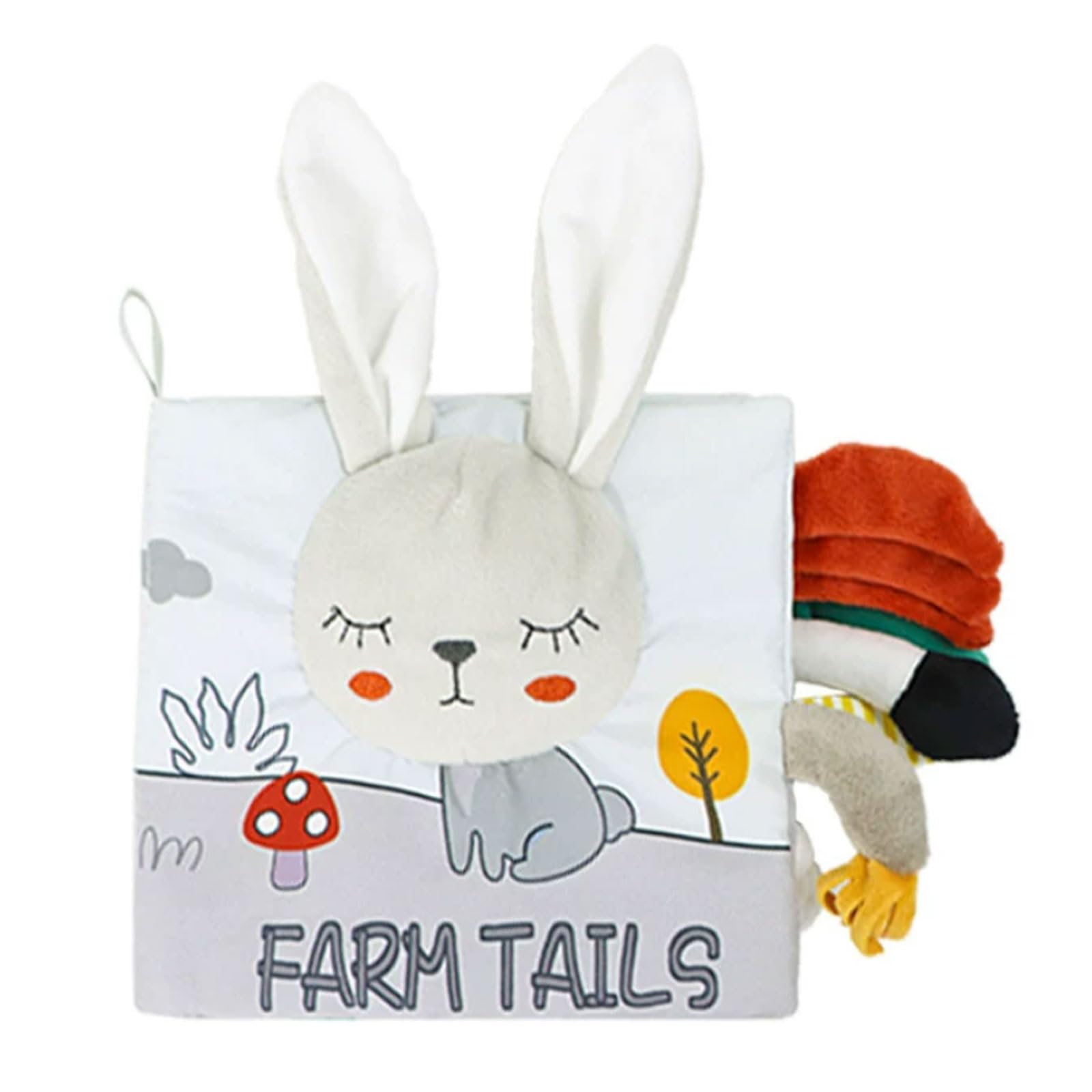 Ttnmrc Rabbit Montessori Soft Cloth Book Set - Animal Tails Interactive Fabric Books, Baby Sensory Toys With Crinkle & Squeaker,