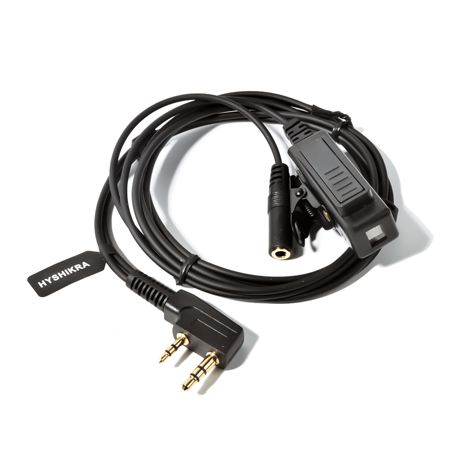 Cable adaptador universal de audio de radio de 2 vías de 3,5 hembra a 2 pines con PTT compatible con Baofeng UV-5R UV-5RA UV-82 Kenwood TH-22AT Quansheng K5 K6 TK-11