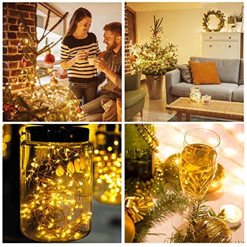 Yoeen 20 Pack 20 Led Fairy Lights Battery Operated [8 Extra Batteries] 5Ft Mini String Lights Twinkle Lights Copper Wire Firefly Starry Lights For Wedding Party Mason Jars Christmas, Warm White #TOP6