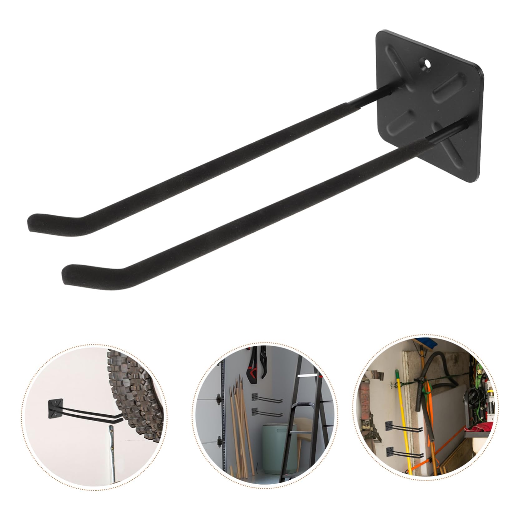 Operitacx Ganchos de Pared Pesados para Garaje Soporte de Almacenamiento para Neumáticos Herramientas y Sillas Instalación y Alta Capacidad de Carga Negro