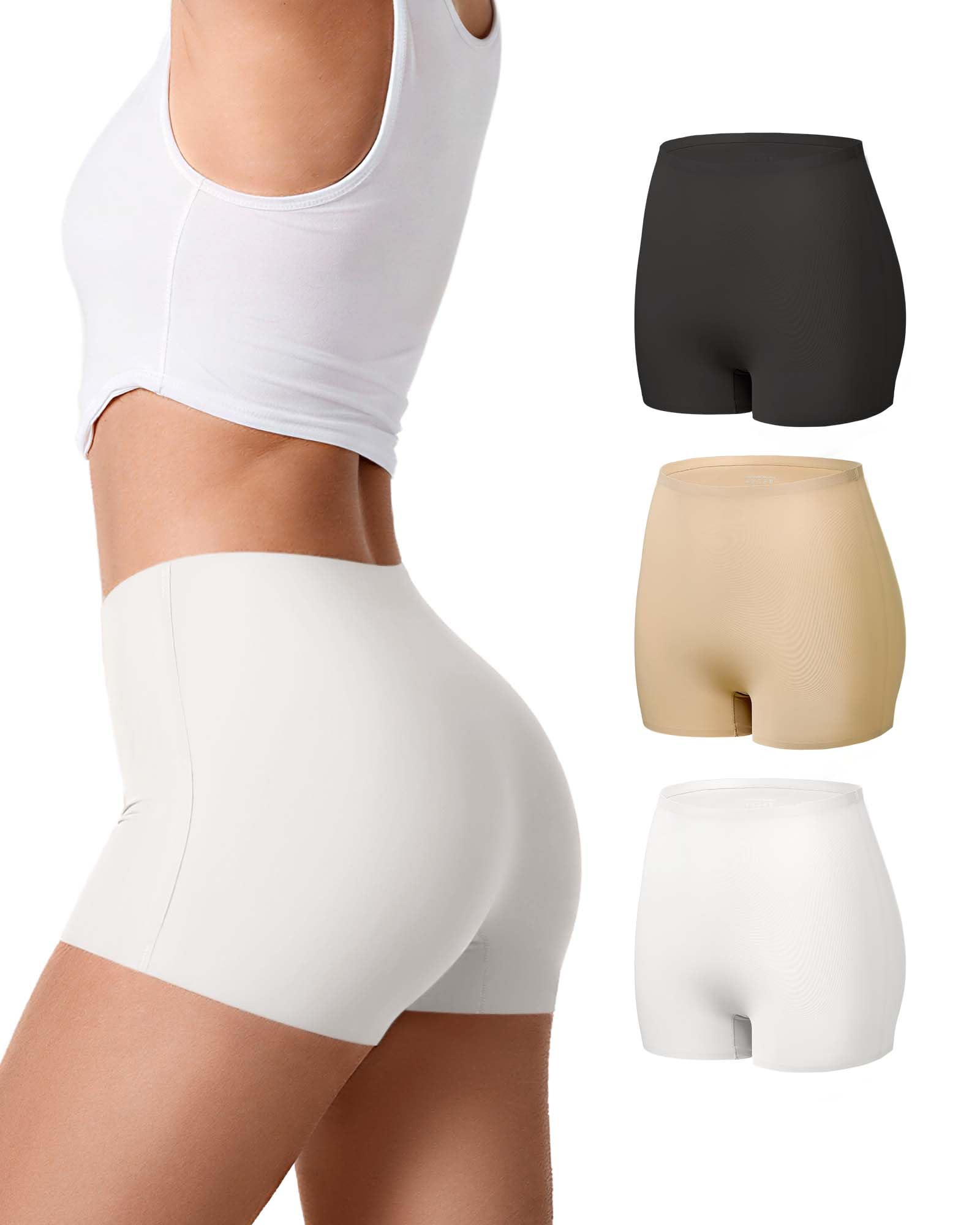 SHARICCA Boxershorts Damen Nahtlos Weich Unterhosen Damen Hohe Taille Radlerhose Hotpants Unterwäsche Boxershorts Seamless Mehrpack XS-XXL