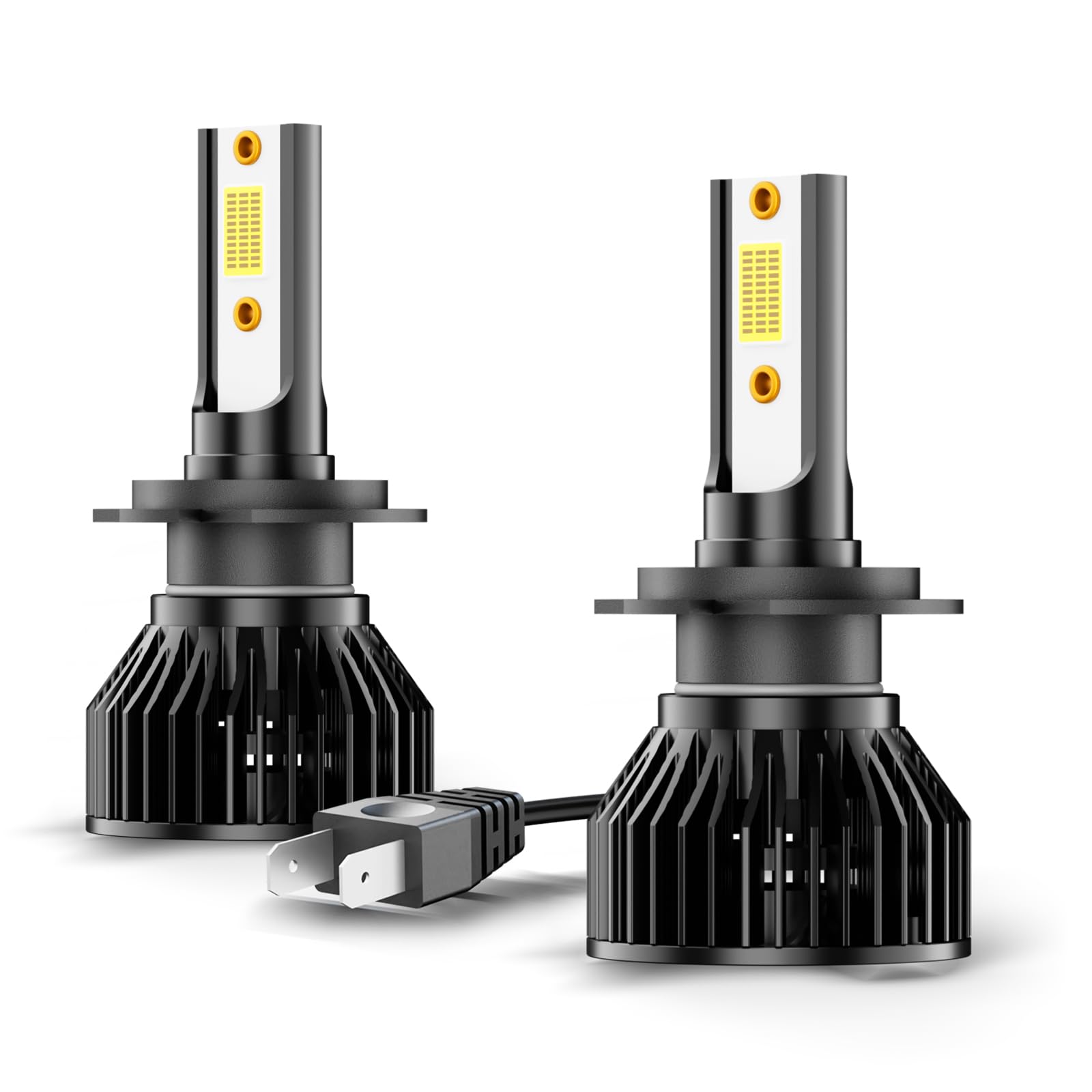 Focos LED para Auto H7, Bombillas LED Automotrices 6000K Blanco Frío, Alta Potencia y Brillo, Reemplazo de Halógeno, Instalación Plug and Play, Kit de 2 Bombillas
